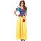 Women's Snow White Costume with Satin Dress and Red Bow Headband
